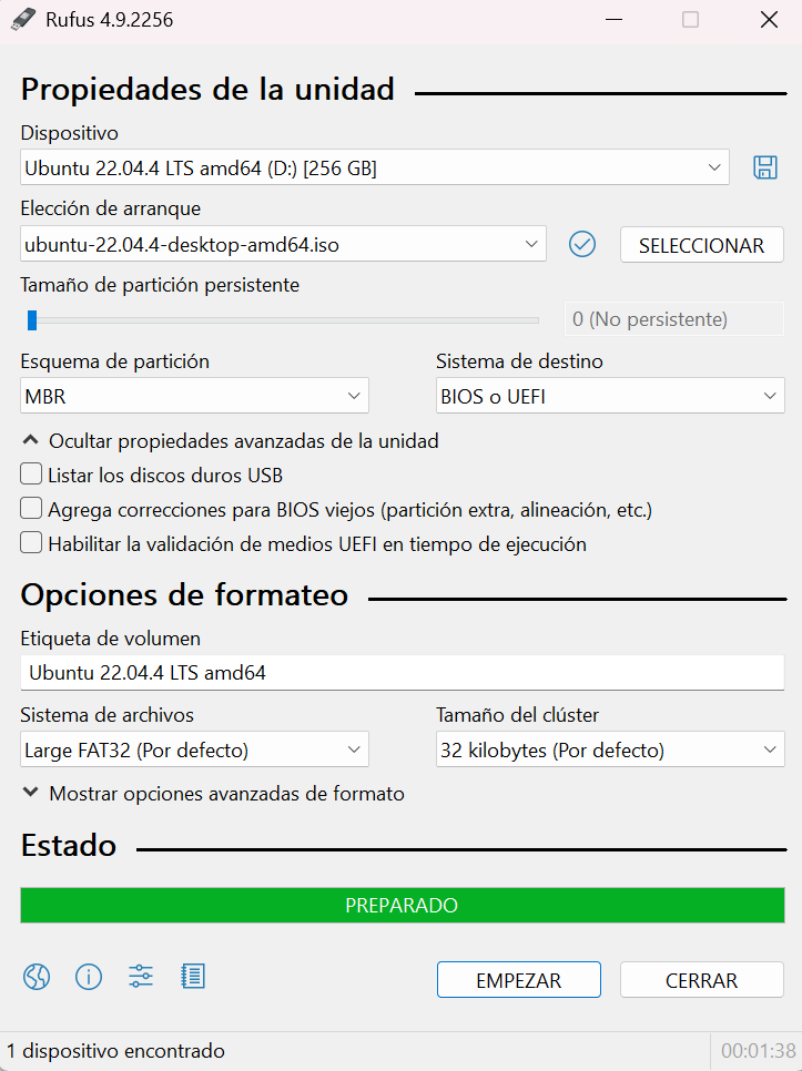rufus crear usb linux mint